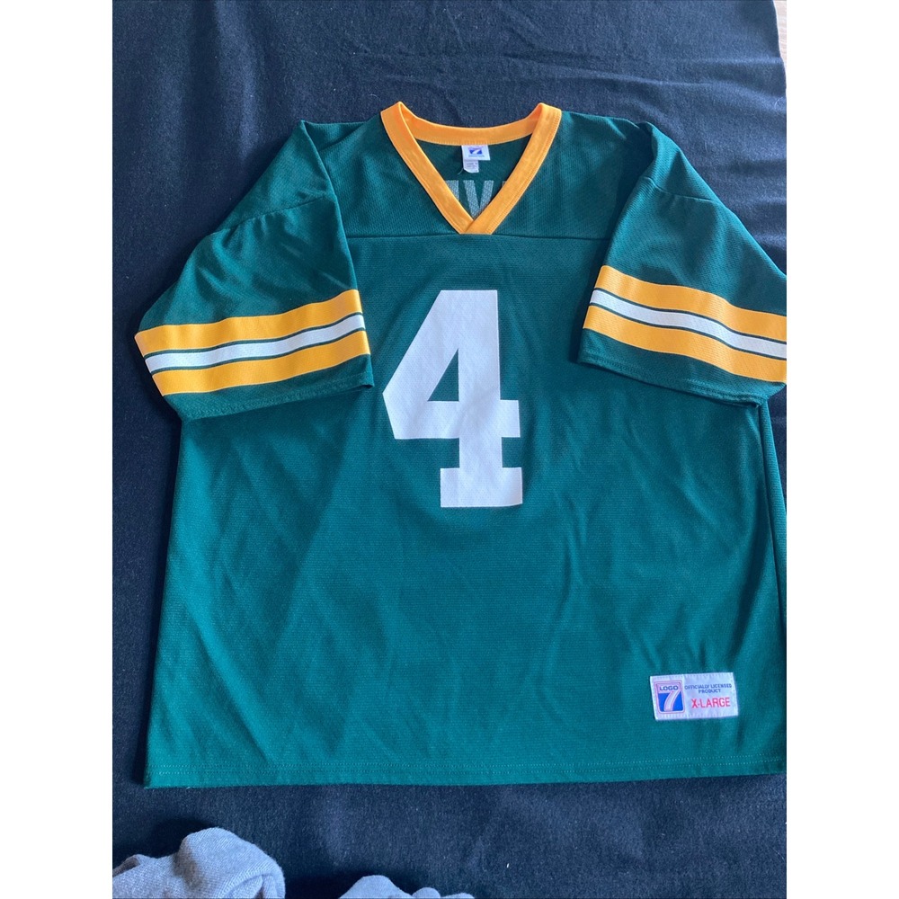 Vintage Logo 7 Brett Favre‎ Green Bay Packers #4 Mesh Jersey XL Green NFL Mens